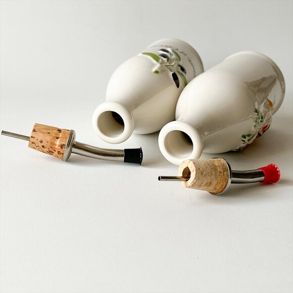 Huile d'Olive Oil & Vinaigre Vinegar Cruets Set Revol La Porcelaine France - Picture 3 of 5